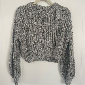 Cropped garage grey knitted sweater